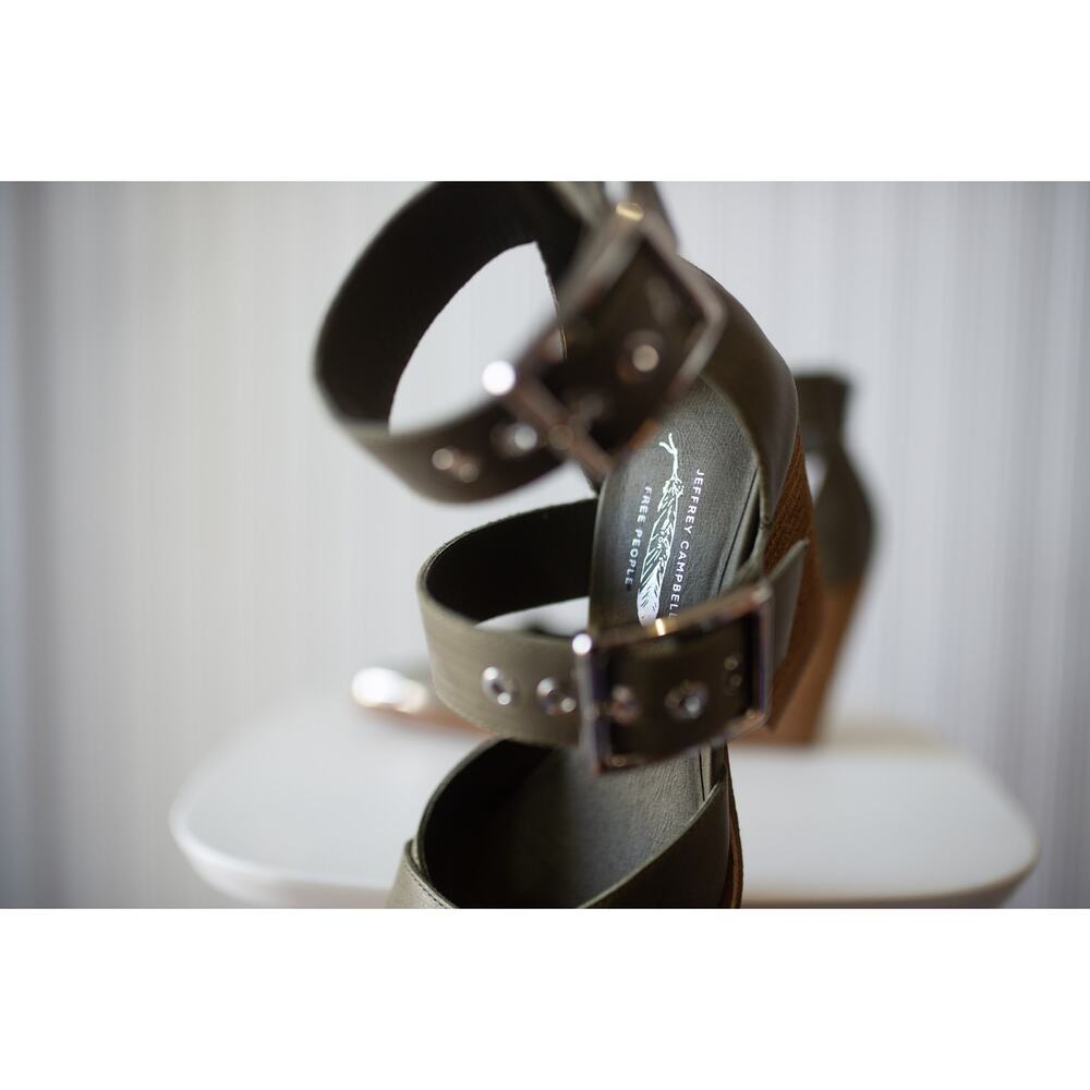 Free People Jeffrey Campbell Hendrix Heels 7 Olive - Picture 6 of 6